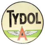 Tydol Flying A Green Stripe Porcelain Station Identification Sign.