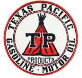 TP Products Texas Pacific Gasoline & Motor Oil Porcelain Sign.
