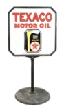 Texaco Motor Oil Porcelain Lollipop Sign.