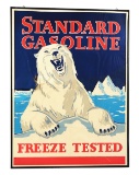 Standard Gasoline Freeze Tested w/ Polar Bear Paper Advertising Poster.