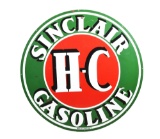 Sinclair H-C Gasoline Station Identification Porcelain Sign.