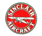 Sinclair Aircraft Gasoline w/ Airplane Graphic Porcelain Sign.