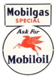 Mobilgas Special Ask For Mobiloil Tin Keyhole Sign.