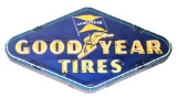 Goodyear Tires Two-Piece Porcelain Diamond Shaped Neon Sign.