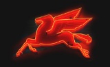 Mobil Left Facing Pegasus Porcelain Cookie Cutter Neon Sign.