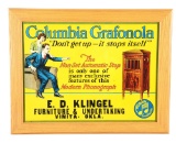 Columbia Grafonola Tin Sign w/ Excellent Graphic.