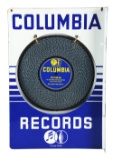 Columbia Records Porcelain Flange Sign w/ Die-Cut Record Insert.