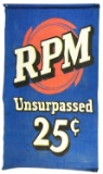 RPM Unsurpassed 25¢ Motor Oil Canvas Banner.