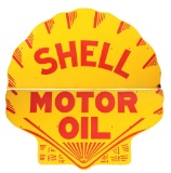 Large Shell Motor Oil Two Piece Porcelain Sign.