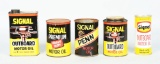 Lot Of 5: Signal Oil Company Oil Cans.