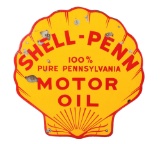 Shell Penn Motor Oil Porcelain Oil Rack Sign.