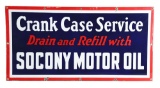 Socony Motor Oil Crank Case Service Porcelain Sign.