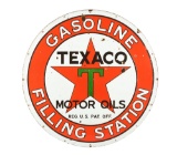 Texaco Gasoline Filling Station Porcelain Sign.