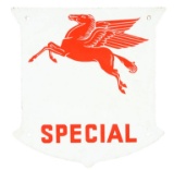 Mobilgas Special Porcelain Pump Plate w/ Pegasus Graphic.