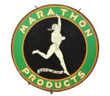 Marathon Gasoline w/ Running Man Graphic Porcelain Sign.