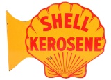 Shell Kerosene Tin Clam Shaped Flange Sign.