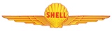 Shell Gasoline Porcelain Sign w/ Porcelain Aviation Wings.