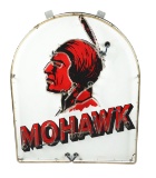 Mohawk Gasoline Tombstone-Shaped Porcelain Neon Sign.