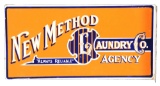 New Method Laundry Agency Porcelain Flange Sign.