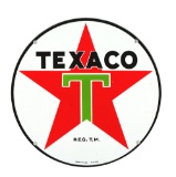 Porcelain Texaco Lubster Cart Plate Sign.