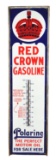 Red Crown Gasoline Vertical Porcelain Thermometer.
