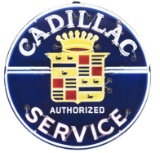 Cadillac Authorized Service Porcelain Sign w/ Added Neon.