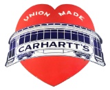 Carhartt's Union Made Workwear Die-Cut Curved Porcelain Sign.