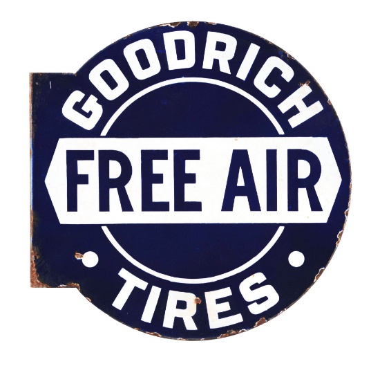 Goodrich Tires Free Air Porcelain Flange Sign.