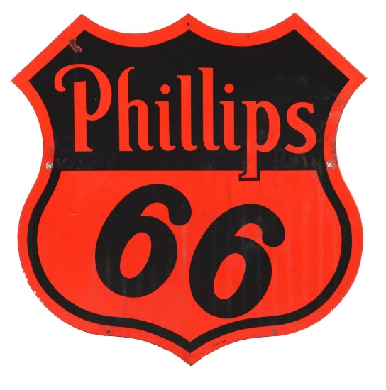 Phillips 66 Porcelain Shield Sign.