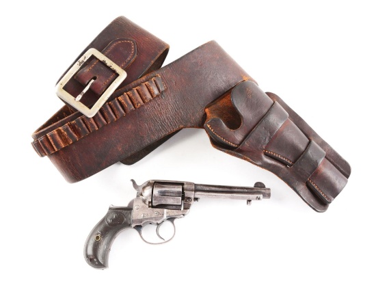 (A) Colt Model 1877 "Thunderer" Double Action Revolver.