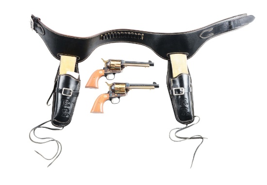 Lot of 2: Colt Single Action Army .45 Missouri Sesquicentennial Revolvers & Rig.