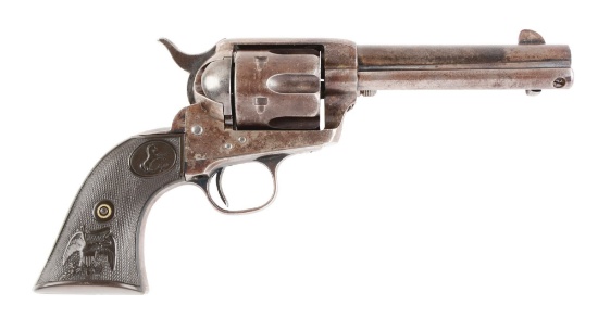 (A) Black Powder Frame Colt Single Action Army Revolver.