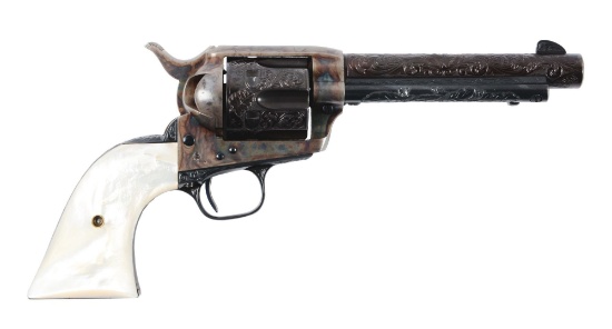 (C) Pre-War Engraved Colt Single Action Army Revolver.