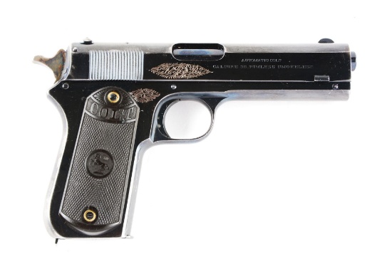 (C) Colt Model 1903 Pocket Hammer Semi-Automatic Pistol.