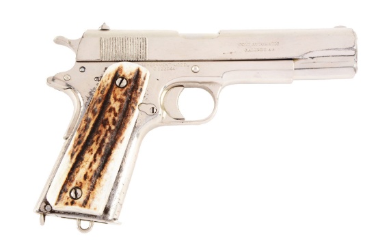 (C) Plated Colt Commercial Model 1911 Semi-Automatic Pistol (1920).
