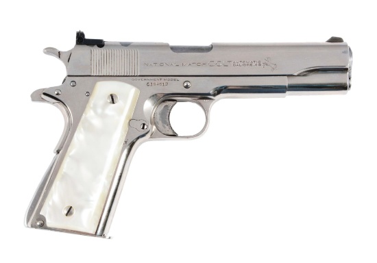 (C) Pre-War "Full King" Colt National Match Semi-Automatic Pistol.