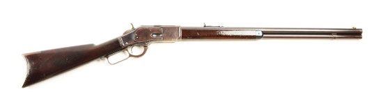 (A) Extremely Fine Winchester Model 1873 Heavy Barrel Lever Action Rifle.