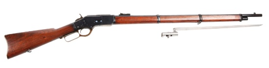 (C) Unfired Winchester Model 1873 Lever Action Musket with Bayonet.