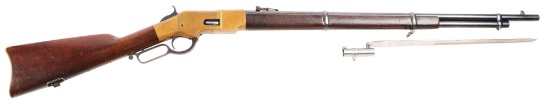 (A) Winchester Model 1866 Lever Action Musket with Bayonet.