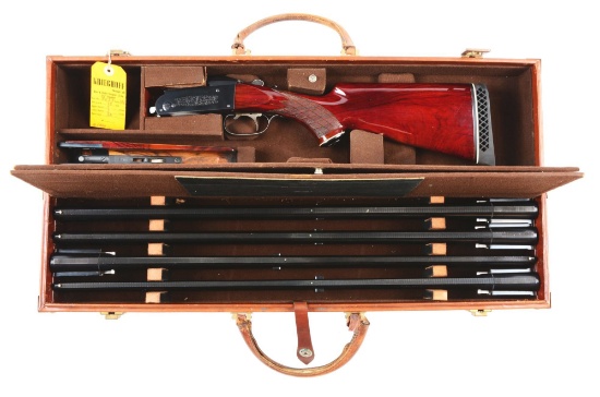 (M) Cased Krieghoff Model 32 Four Barrel Set Over and Under Boxlock Shotgun.