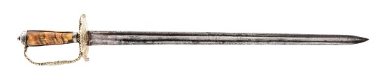 Silver-Hilted 18th Century Hunting Short Sword Marked Price.