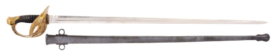 French Hilted Patton Saber with U.S. Blade Dated 1919.