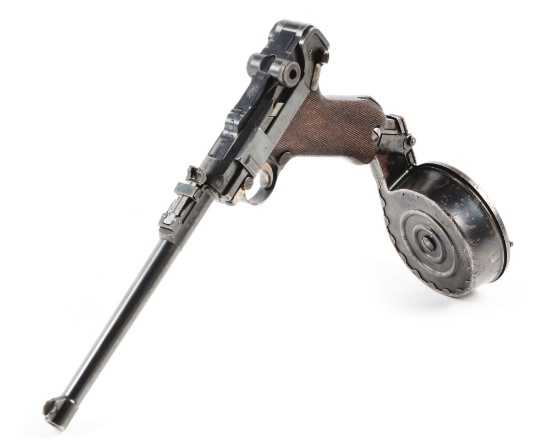 (C) 1915 DWM Artillery Luger With Snail Drum Magazine.