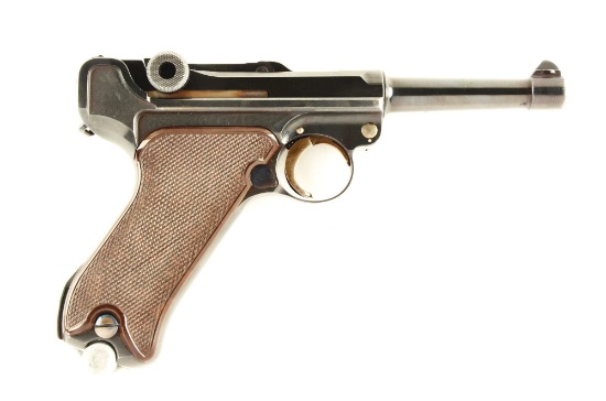 (C) Krieghoff Luger Military Commercial Semi-Automatic Pistol.