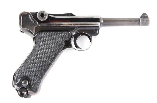 (C) Comercial Mauser Banner 42 Luger Semi-Automatic Pistol.