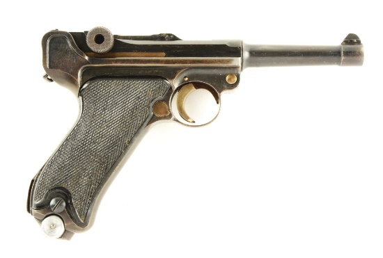 (C) Mauser 41 Banner Portuguese Navy Luger Semi-Automatic Pistol.