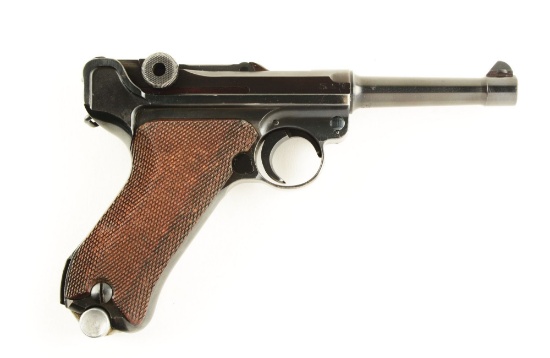 (C) Mauser Code 42 1940 Dated Luger Semi-Automatic Pistol.