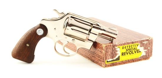 (C) Boxed Factory Nickel Colt Detective Special Double Action Revolver.