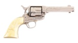 (C) Factory Engraved Colt Single Action Army Revolver with Steer Head Ivory Grips.