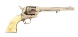 (A) Colt Single Action Army Nickel & Carved Ivory New York Revolver (1878).